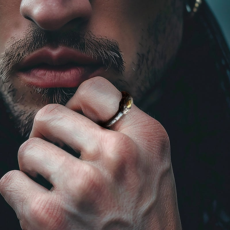 WorldNorse 925 Sterling Silver Apophis Serpent Egyptian Totem Ring - image 3