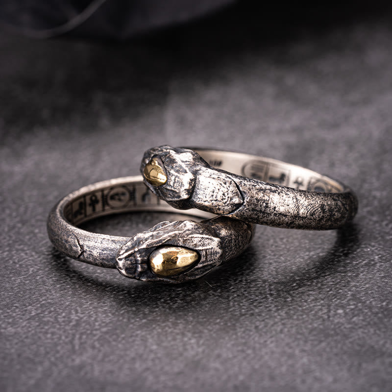 WorldNorse 925 Sterling Silver Apophis Serpent Egyptian Totem Ring - AU Size Z（US 13） - image 1