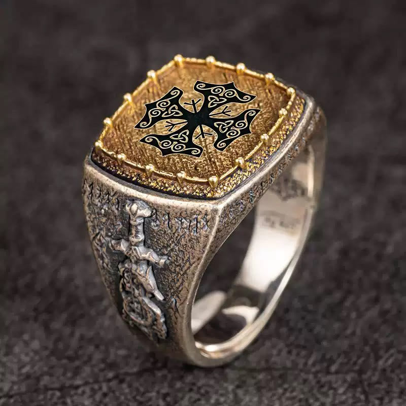 WorldNorse 925 Sterling Silver Celtic Cross Mjolnir Ring - Mjolnir - AU Size Y（US 12） - image 1