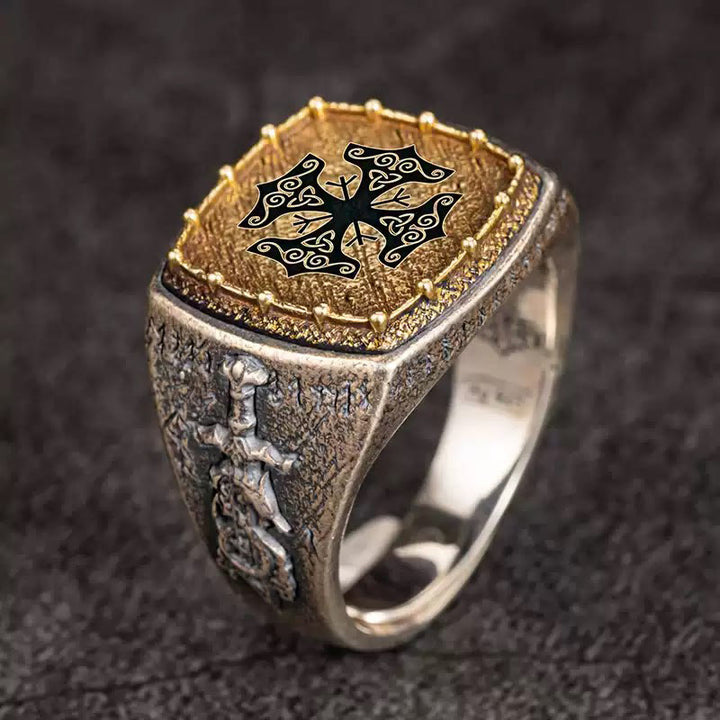 WorldNorse 925 Sterling Silver Celtic Cross Mjolnir Ring - Mjolnir - AU Size Y（US 12） - image 1
