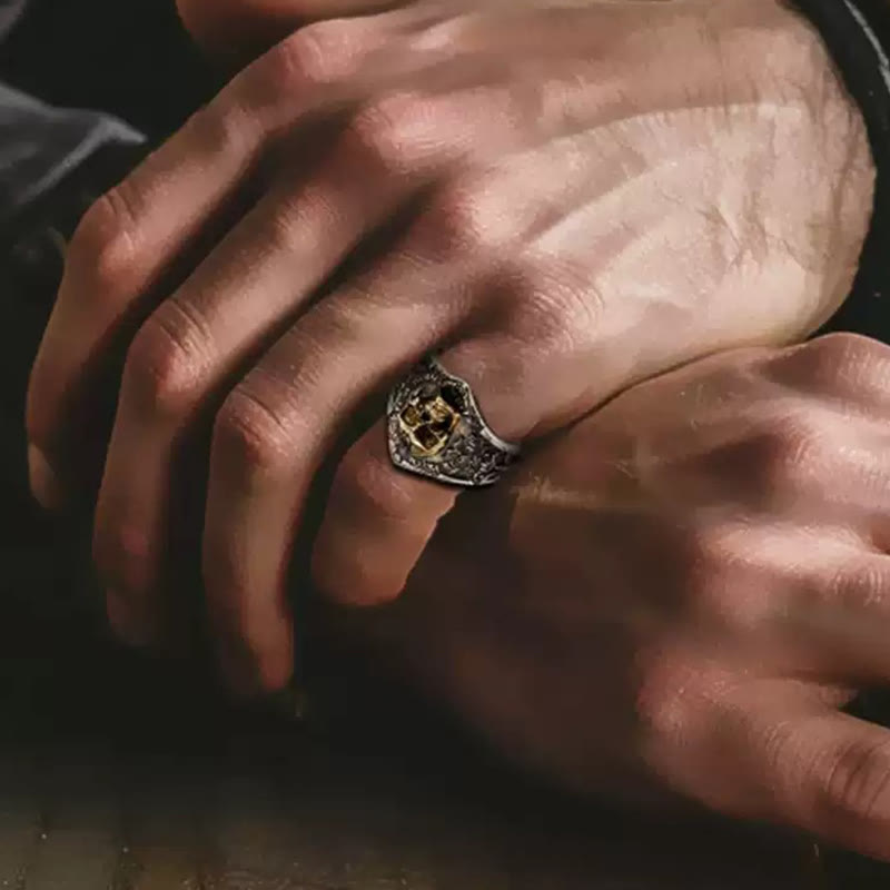 WorldNorse 925 Sterling Silver Gothic Skull Engraved Ring - image 12