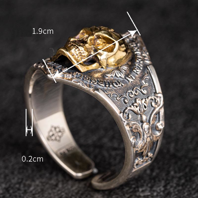 WorldNorse Handcrafted 925 Silver Gothic Skull Engraved Ring - image 10