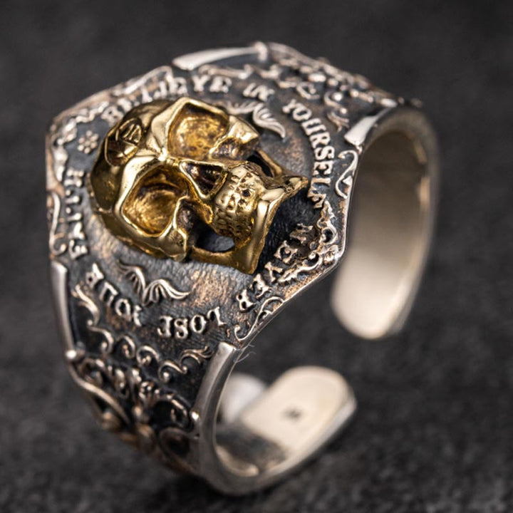 WorldNorse Handcrafted 925 Silver Gothic Skull Engraved Ring - image 3