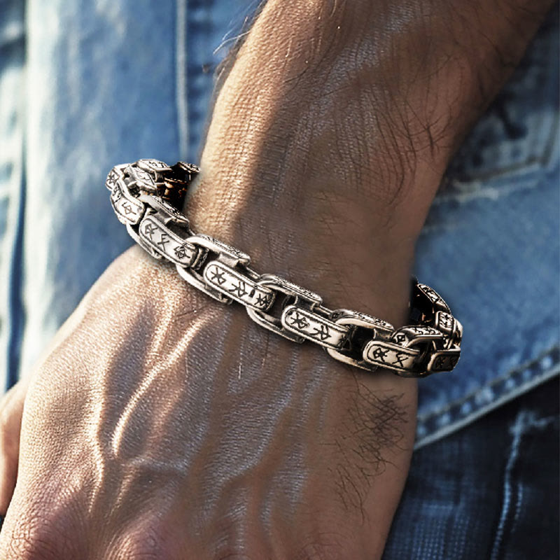 WorldNorse Rune Engraved U Shaped Bracelet - image 9