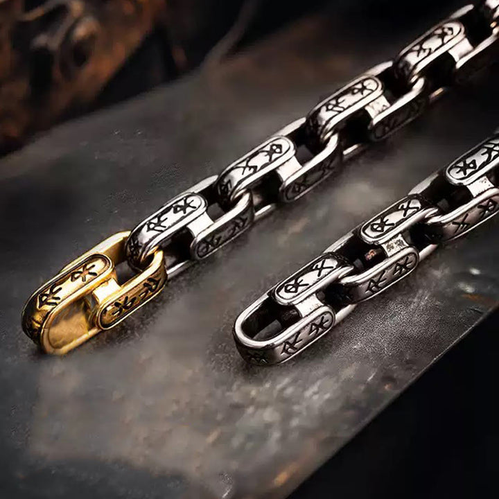 WorldNorse Rune Engraved U Shaped Bracelet - image 1