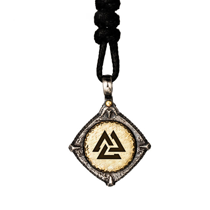 WorldNorse 925 Sterling Silver Helm Of Awe Necklace - Valknut#Wax Rope - image 14