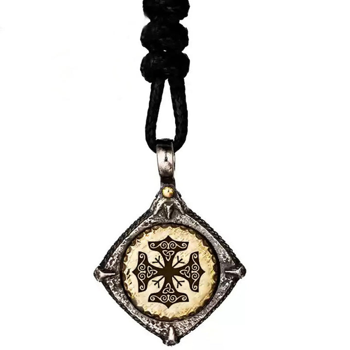 WorldNorse 925 Sterling Silver Helm Of Awe Necklace - Mjolnir#Wax Rope - image 15