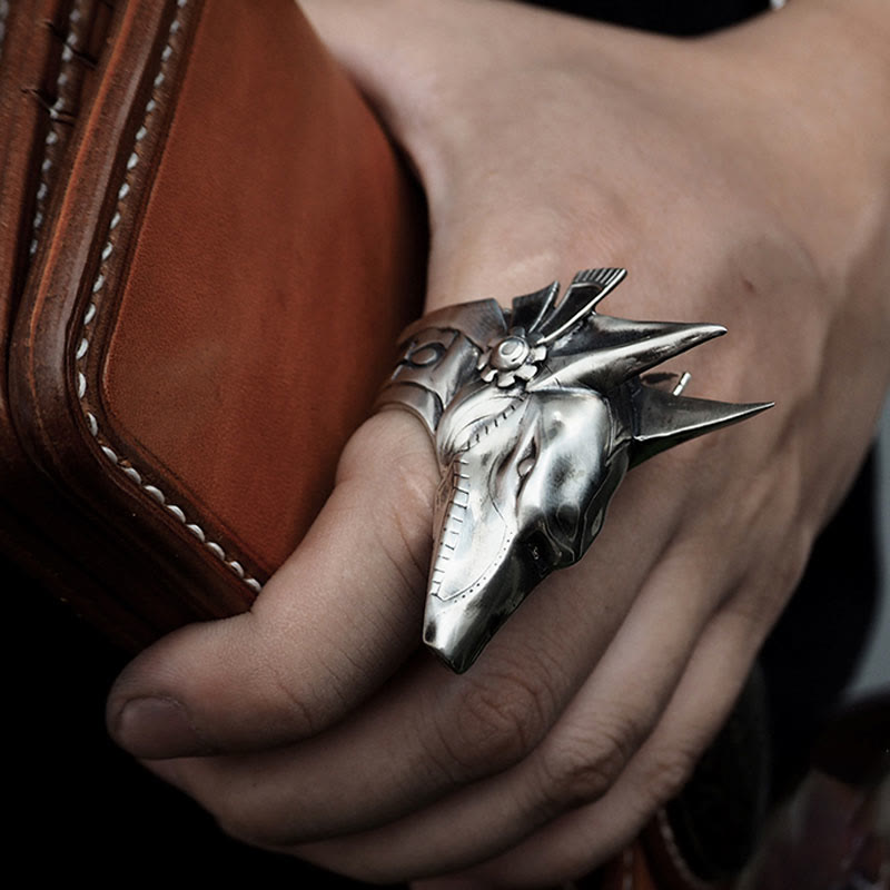 WorldNorse 925 Sterling Silver Anubis Gothic Ring - image 7