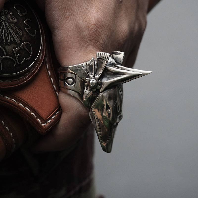 WorldNorse 925 Sterling Silver Anubis Gothic Ring - image 9