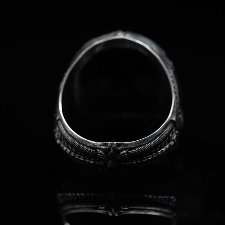 WorldNorse Handcrafted 925 Silver Snake Plate Skull Ring - image 5