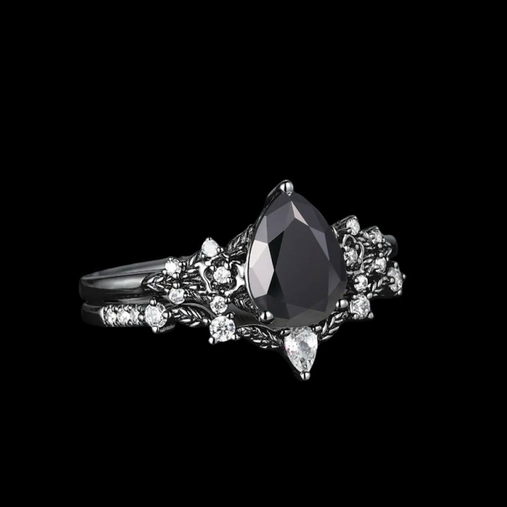 WorldNorse Nordic Floral Alexandrite Ring Set - Obsidian - AU Size T1/2 (US 10) - image 17