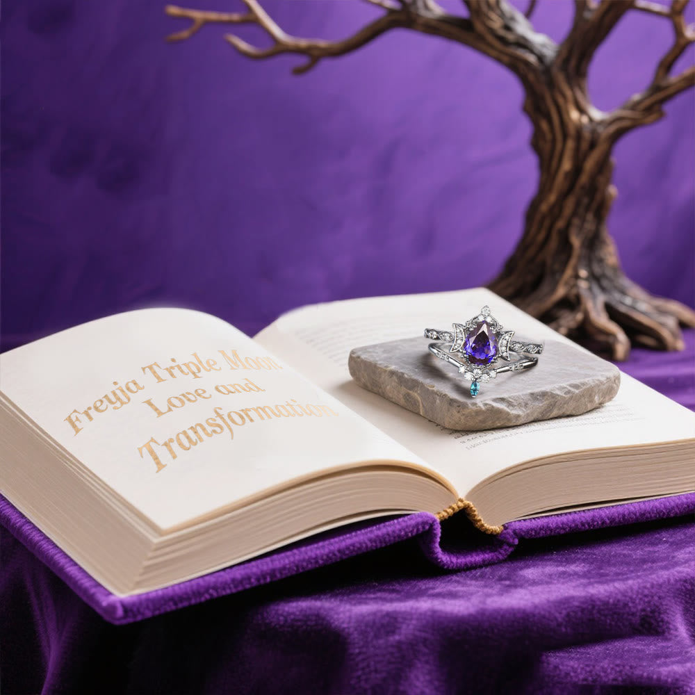 WorldNorse Moonspire Of Freyja Triple Moon Amethyst Ring - image 3