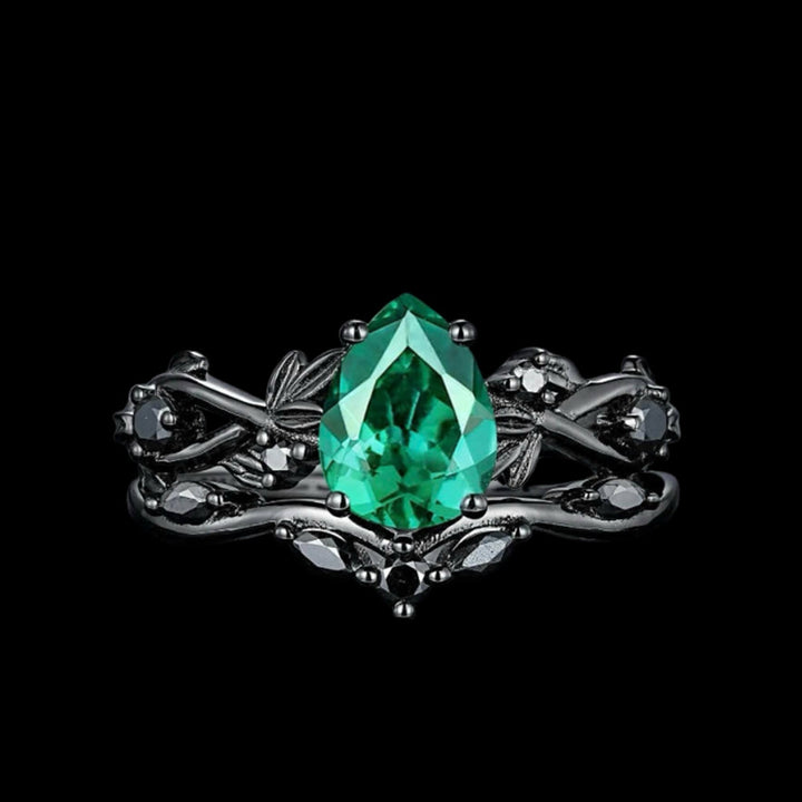 WorldNorse Drop Of Yggdrasil Two Piece Ring Set - Emerald - AU Size T1/2 (US 10) - image 16