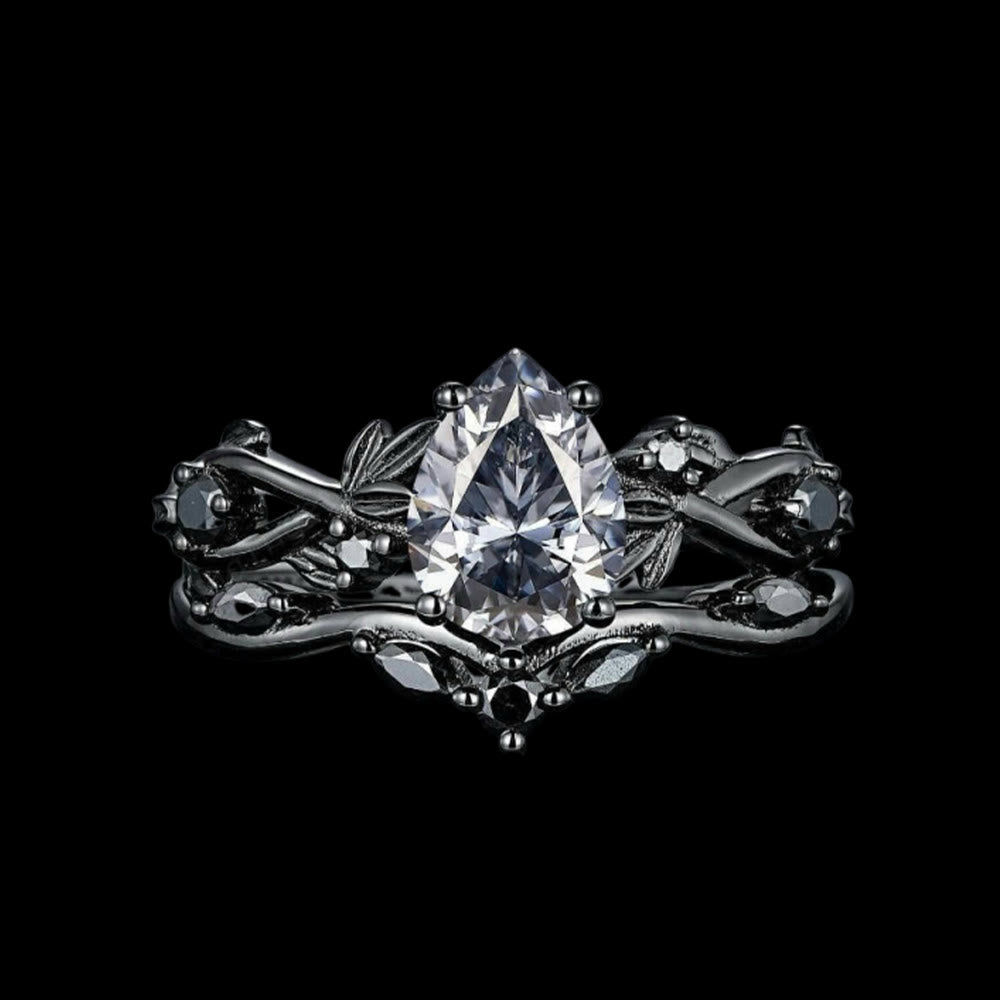 WorldNorse Drop Of Yggdrasil Two Piece Ring Set - Moissanite - AU Size T1/2 (US 10) - image 11