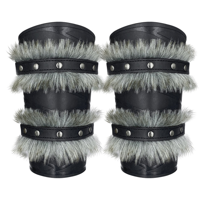 WorldNorse Medieval Knight Double Layer Raw Edge Arm Bracers - image 3