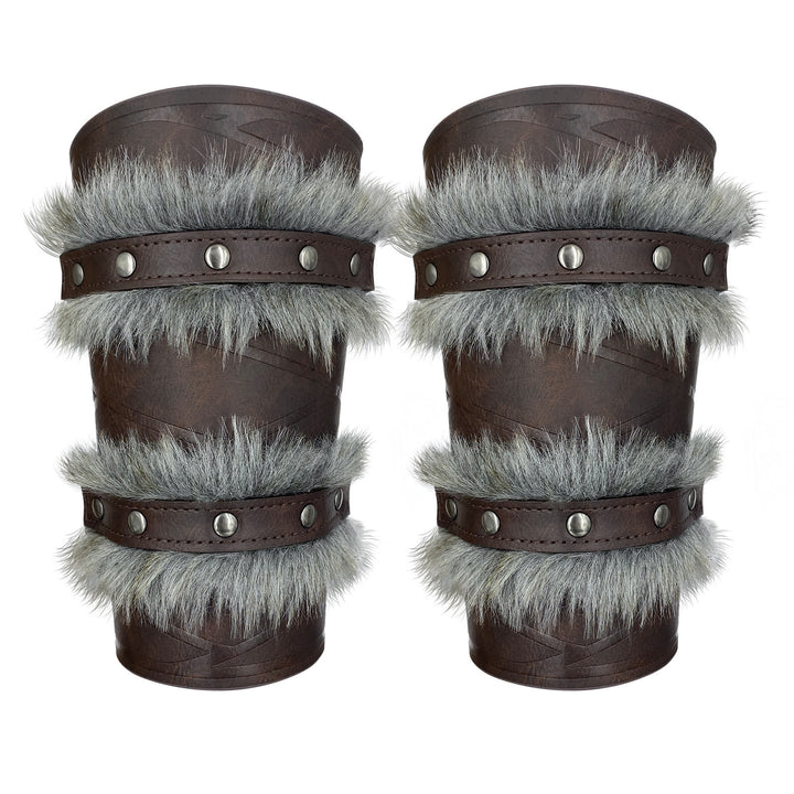 WorldNorse Medieval Knight Double Layer Raw Edge Arm Bracers - image 8