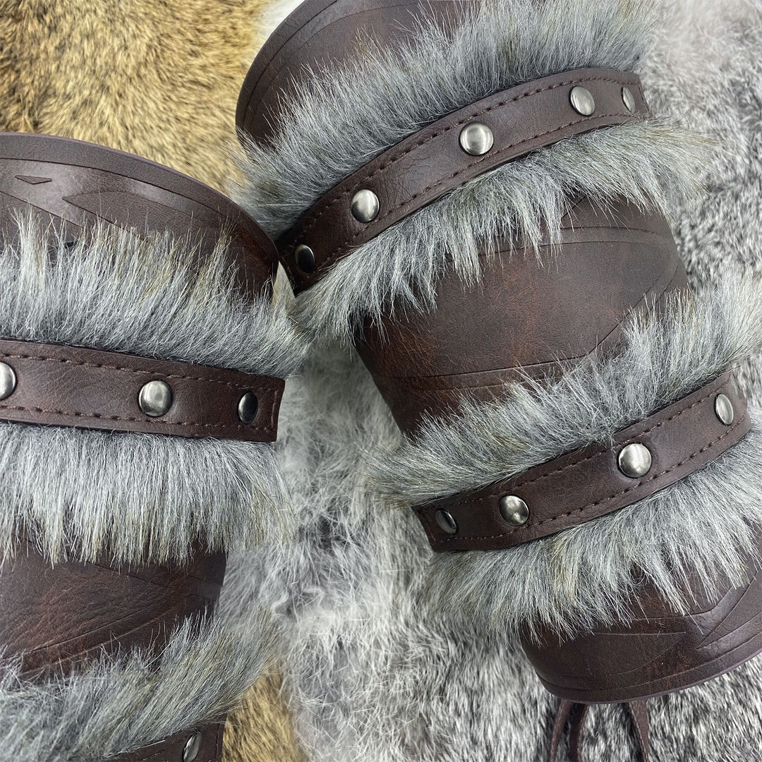 WorldNorse Medieval Knight Double Layer Raw Edge Arm Bracers - image 7
