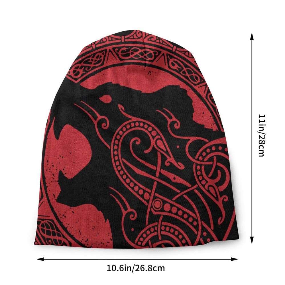 WorldNorse Viking Wolf Howling Beanie - image 2