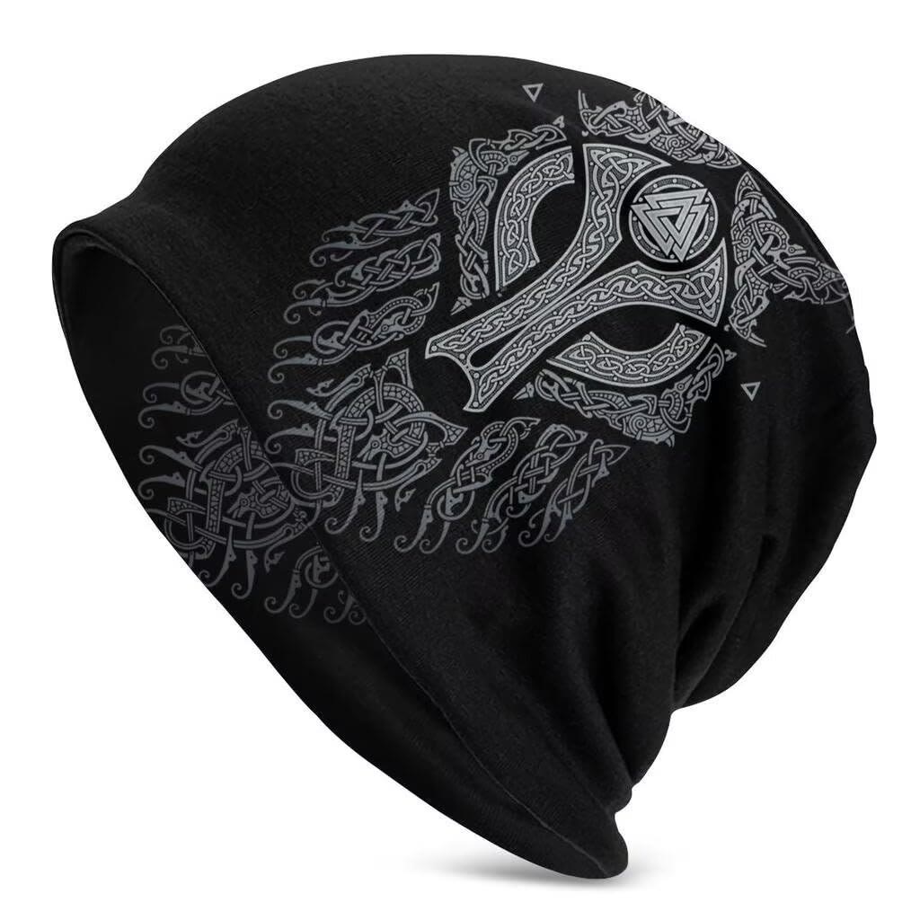 WorldNorse Viking Wolf Valknut Totem Beanie  - Wolves - image 1