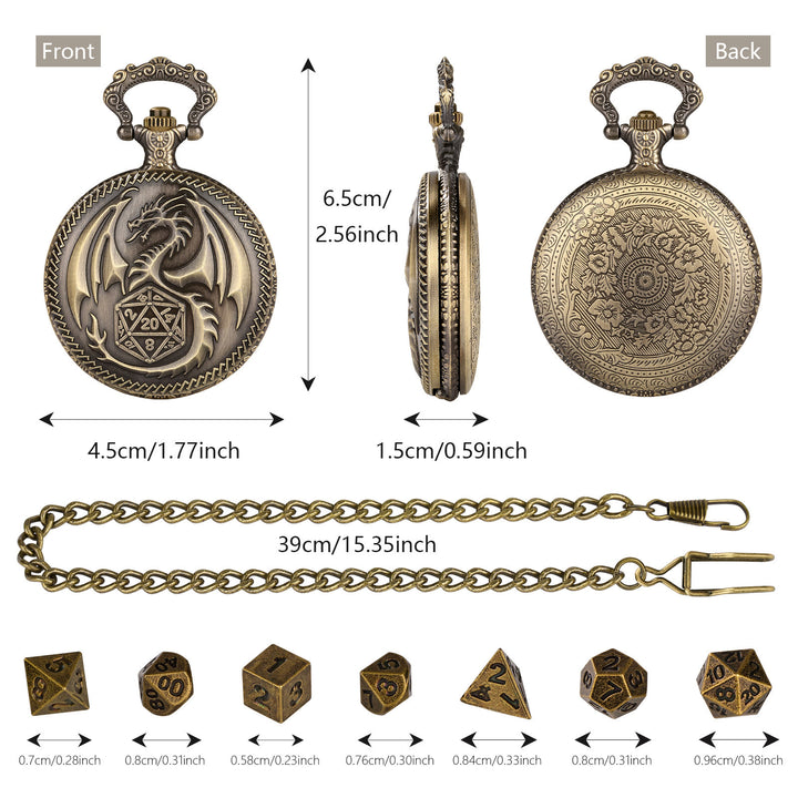 WorldNorse Steampunk Dragon Polyhedral Dice Waist Chain - image 5