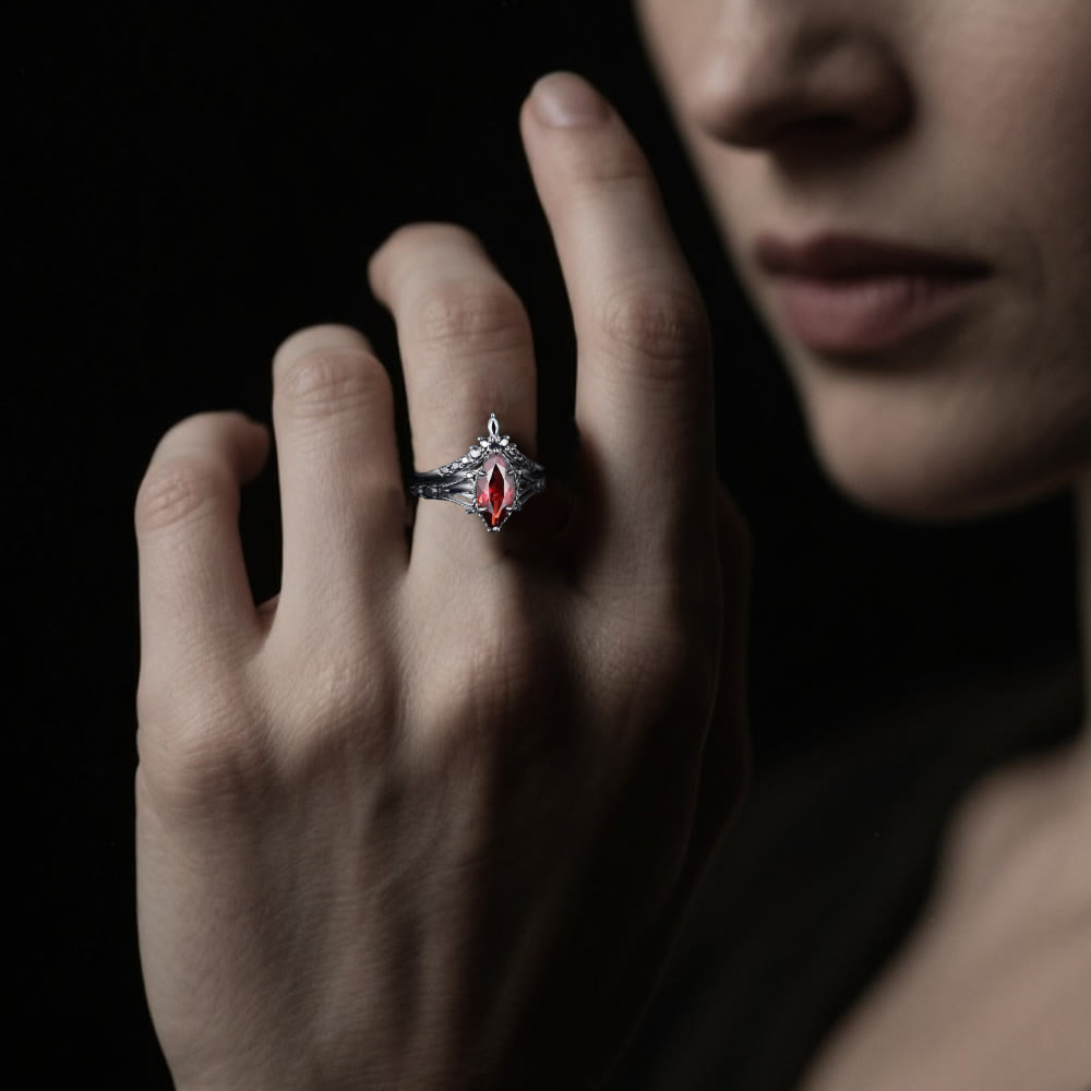 WorldNorse Garnet Crown Flame Ring - image 1