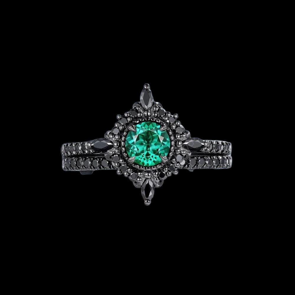WorldNorse Emerald Norse Frost Ring - AU Size T1/2 (US 10) - image 1