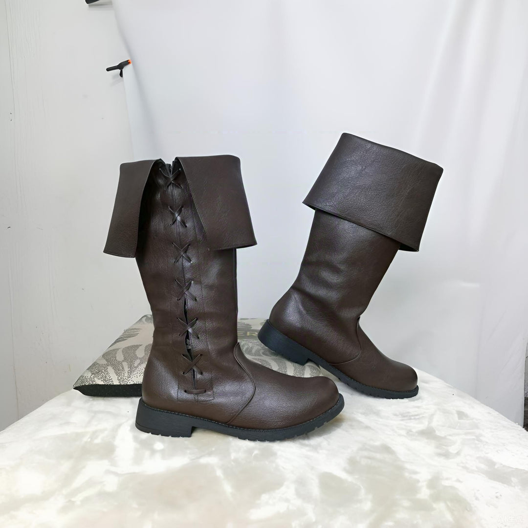 WorldNorse Viking Vintage Lace Up Low Heels Boots - image 10