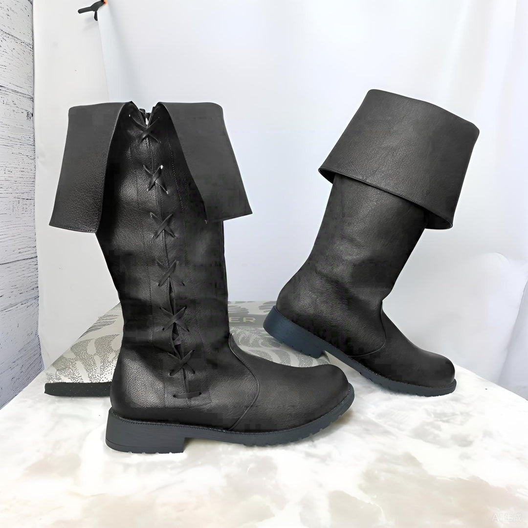 WorldNorse Viking Vintage Lace Up Low Heels Boots - Black - US 13 - image 7