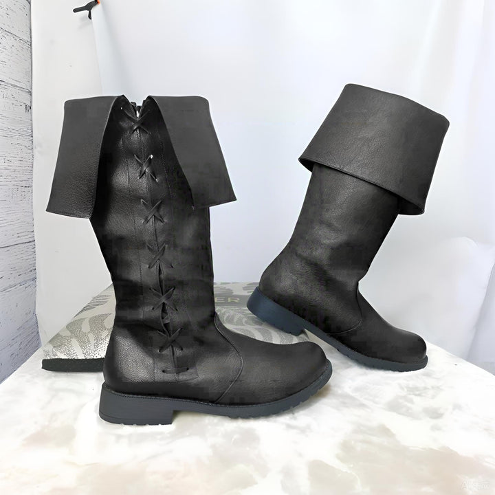 WorldNorse Viking Vintage Lace Up Low Heels Boots - Black - US 13 - image 7