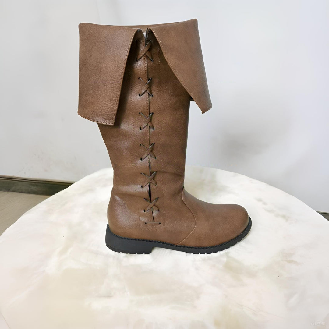 WorldNorse Viking Vintage Lace Up Low Heels Boots - image 6