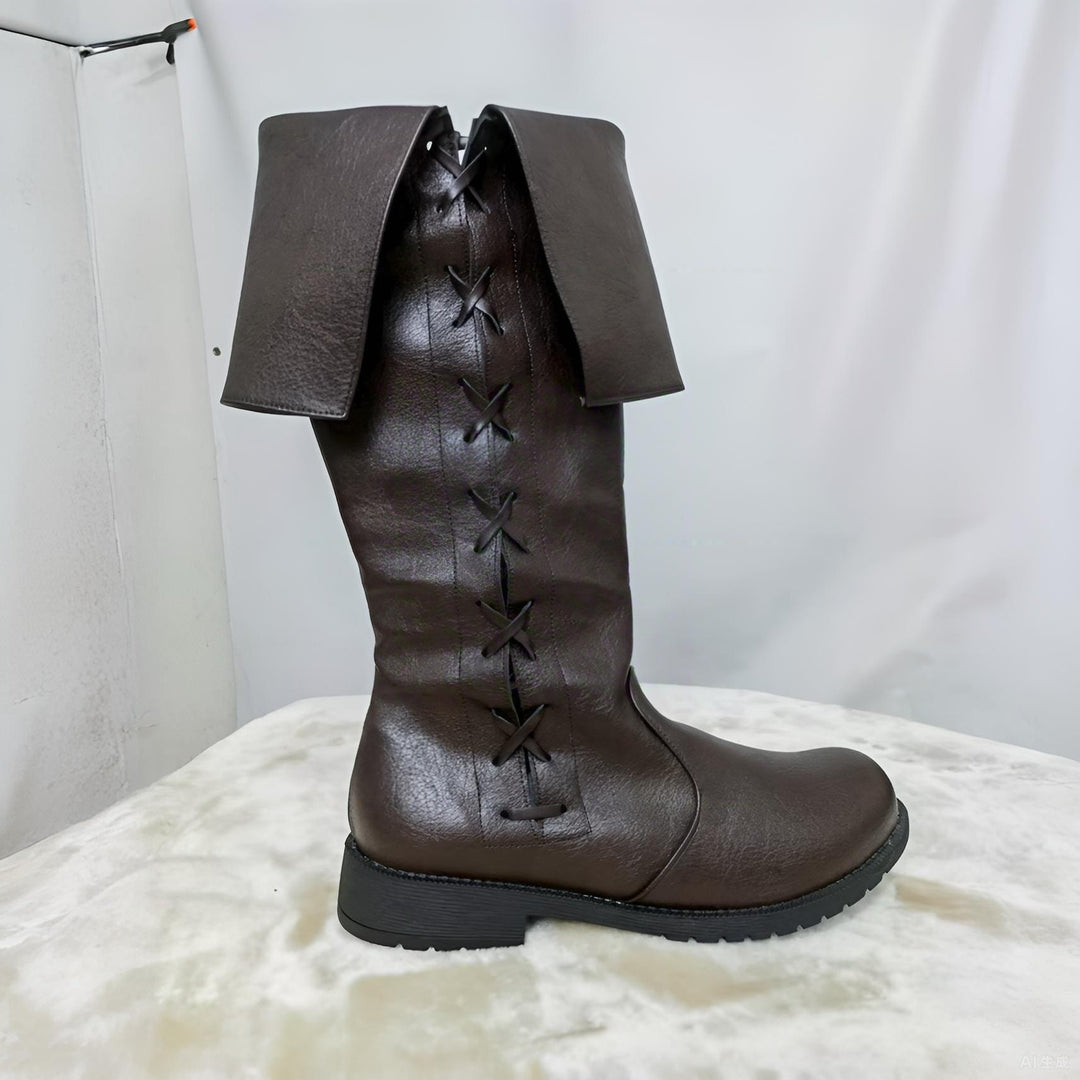 WorldNorse Viking Vintage Lace Up Low Heels Boots - image 11