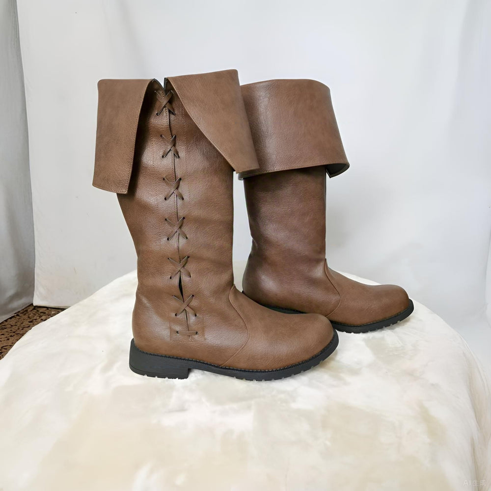 WorldNorse Viking Vintage Lace Up Low Heels Boots - image 2