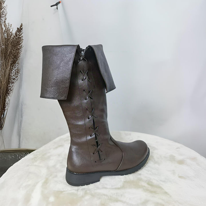 WorldNorse Viking Vintage Lace Up Low Heels Boots - image 14