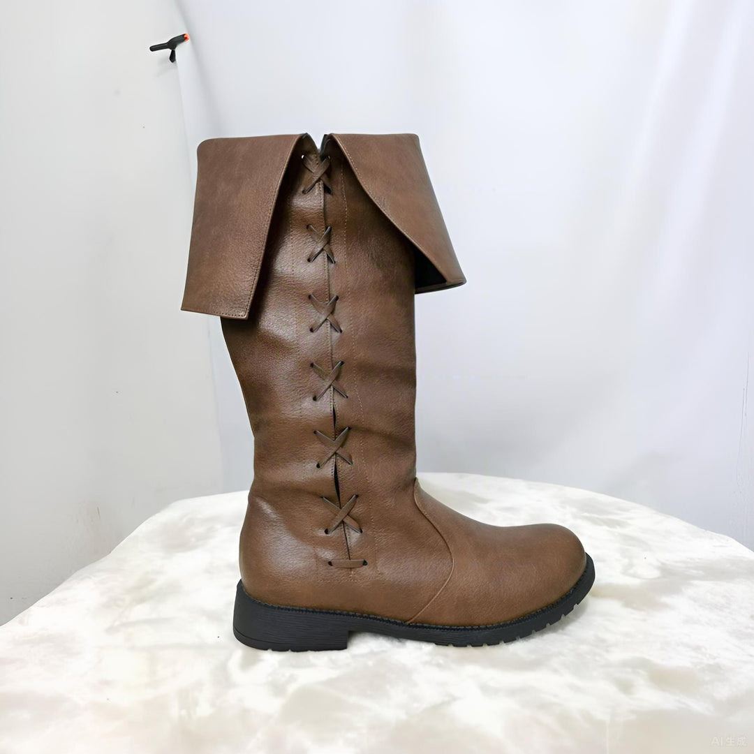 WorldNorse Viking Vintage Lace Up Low Heels Boots - image 5