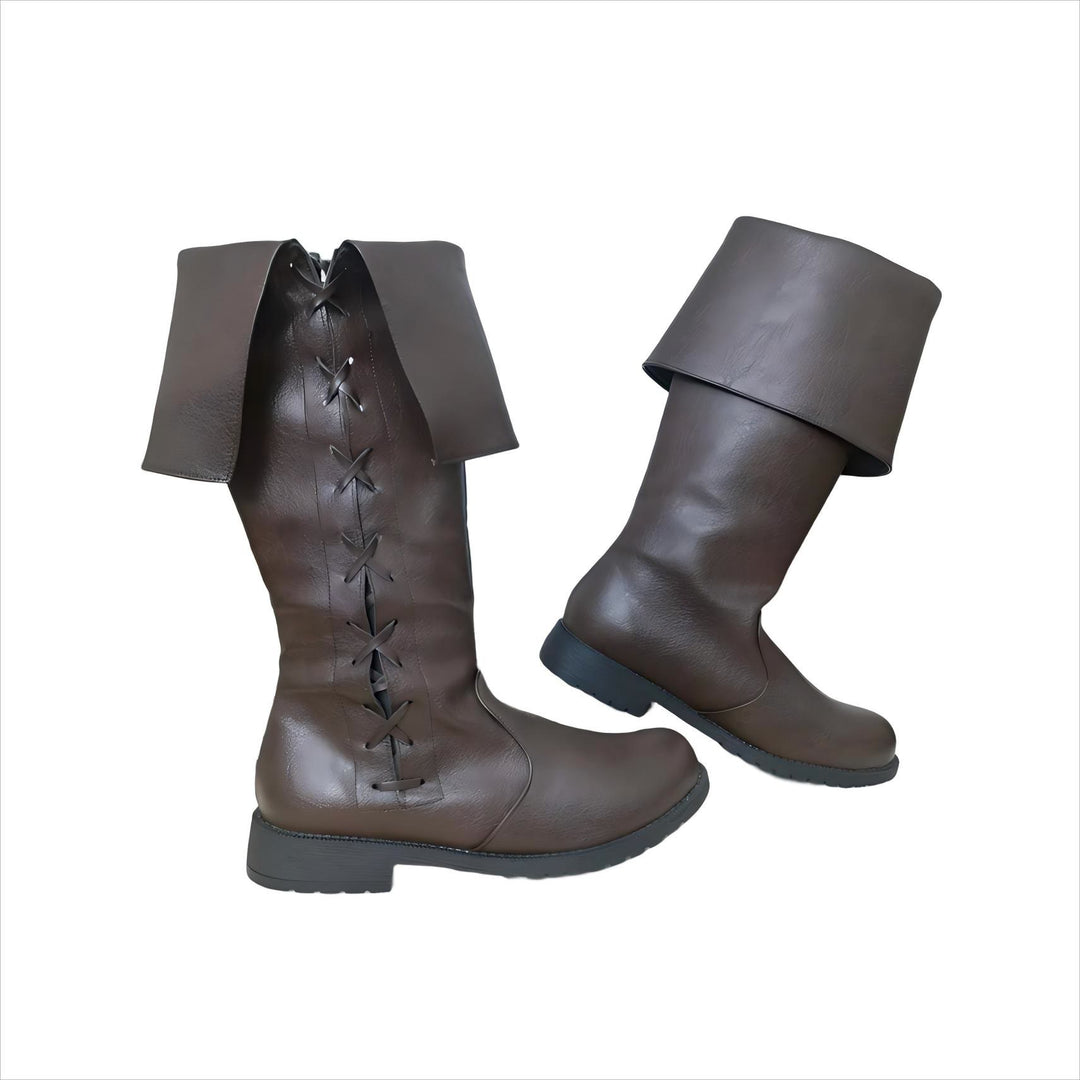 WorldNorse Viking Vintage Lace Up Low Heels Boots - Dark Brown - US 13 - image 8
