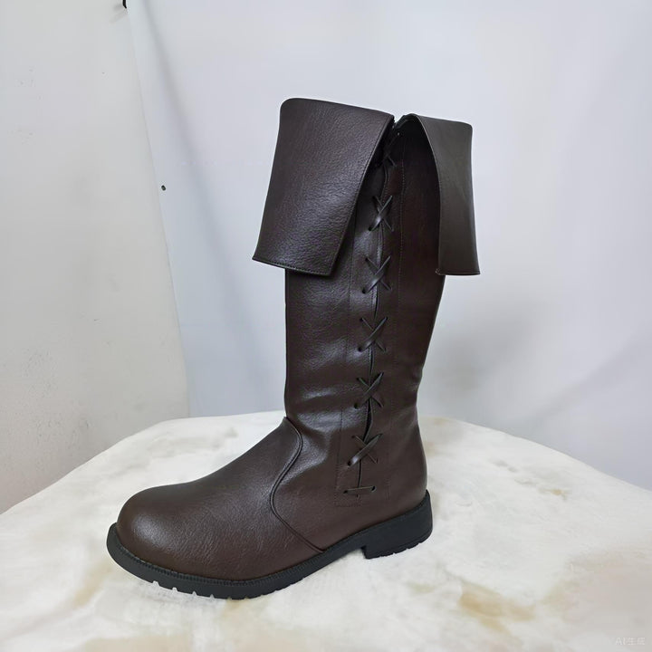 WorldNorse Viking Vintage Lace Up Low Heels Boots - image 16