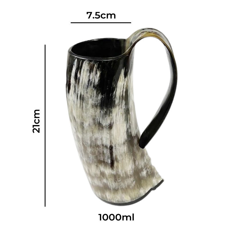WorldNorse Viking Retro Natural Ox Horn Mug - Extra Large Horn Mug - image 10