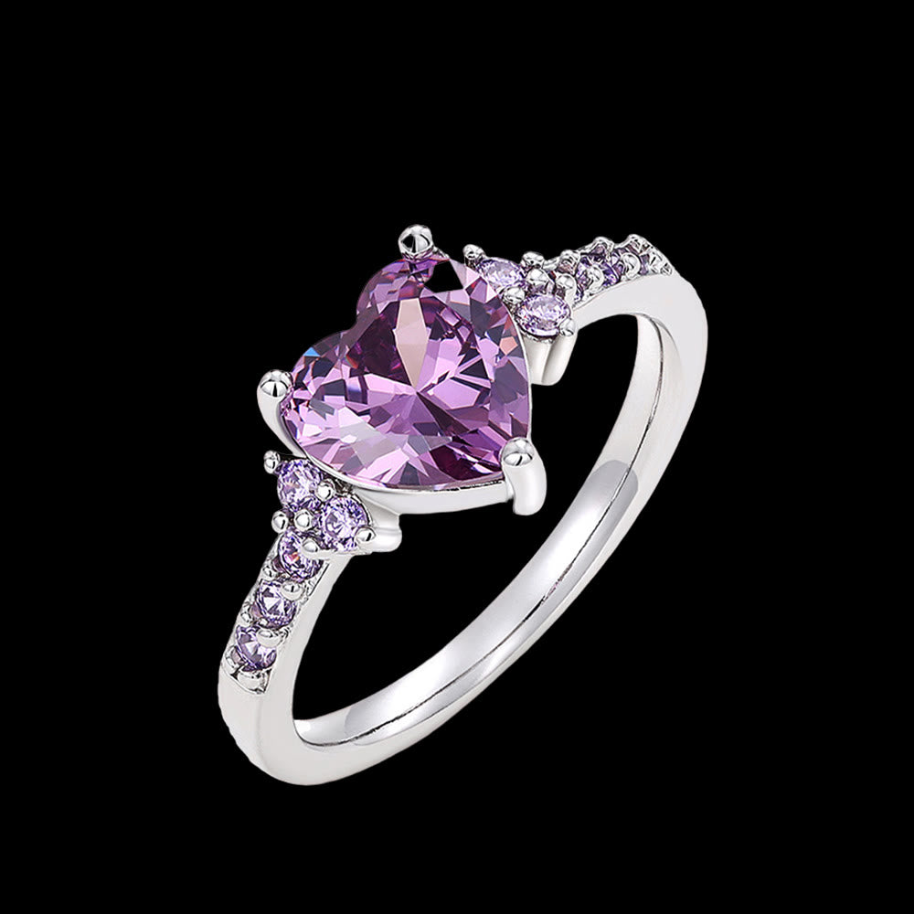WorldNorse Twilight Oath Heart Ring - Amethyst - AU Size V1/2 (US 11) - image 0