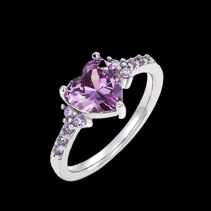 WorldNorse Twilight Oath Heart Ring - Amethyst - AU Size V1/2 (US 11) - image 0