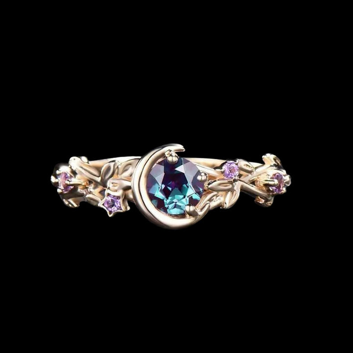 WorldNorse Moon Star Branch Ring - Rose Gold - AU Size T1/2 (US 10) - image 1