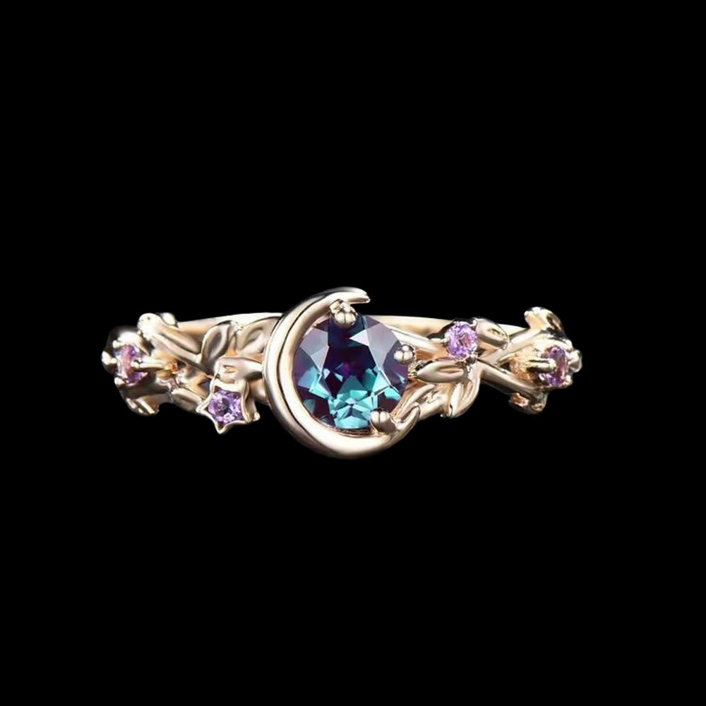 WorldNorse Moon Star Branch Ring - Rose Gold - AU Size T1/2 (US 10) - image 0