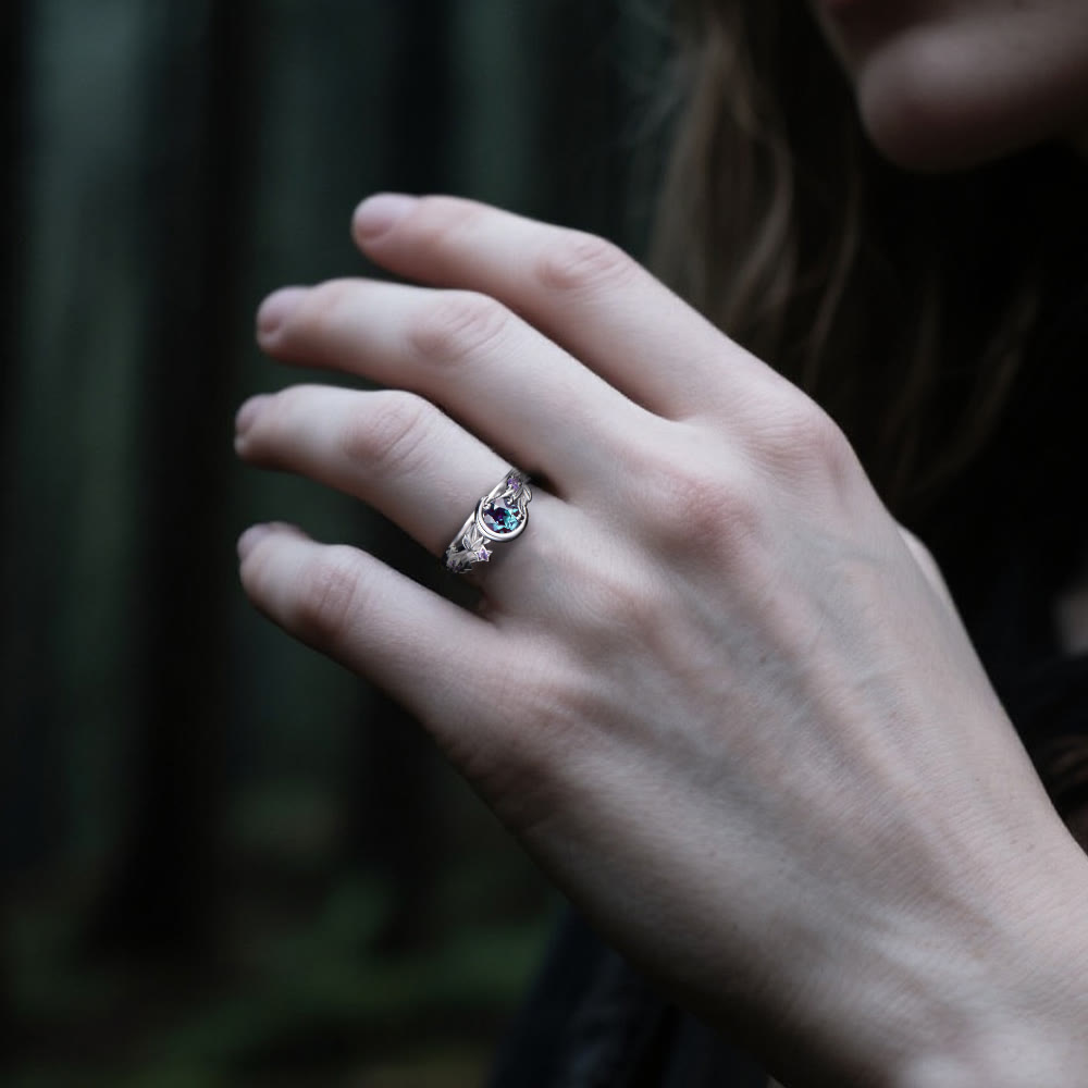 WorldNorse Moon Star Branch Ring - image 5