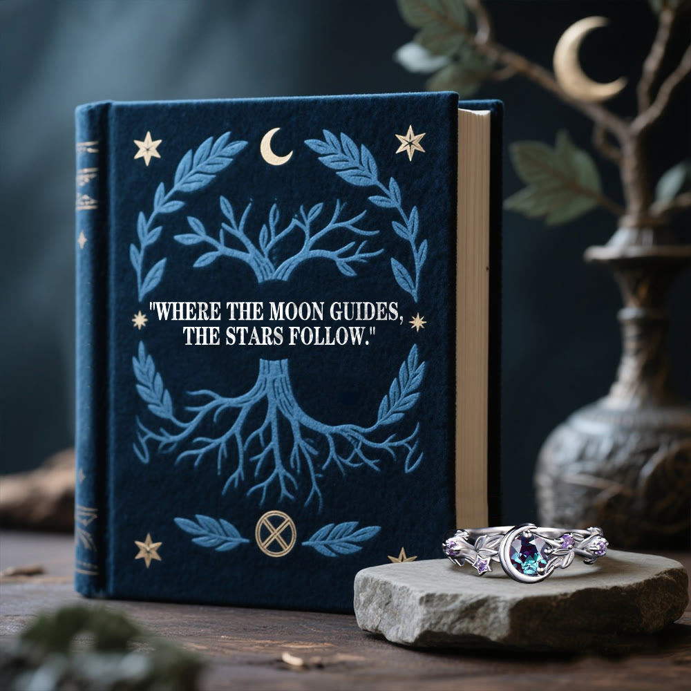 WorldNorse Moon Star Branch Ring - image 7