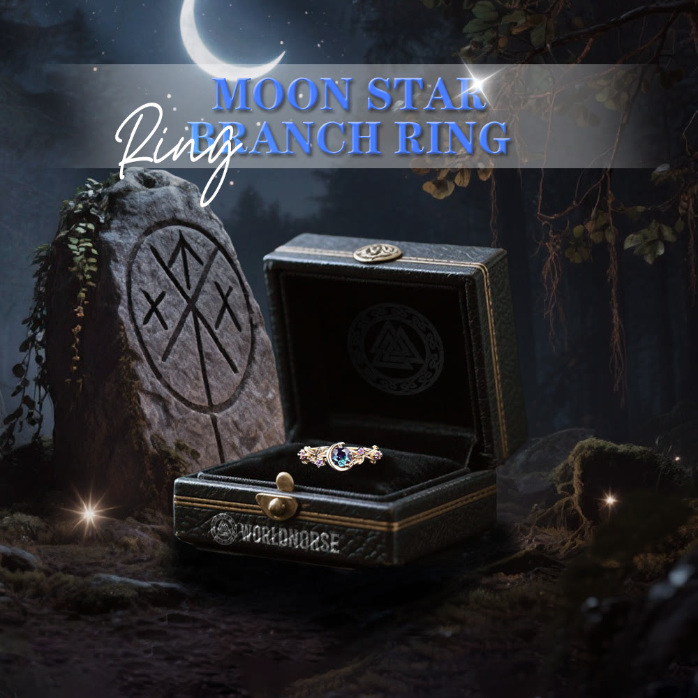 WorldNorse Moon Star Branch Ring - image 2
