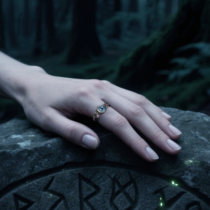 WorldNorse Moon Star Branch Ring - image 9