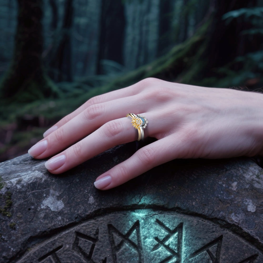 WorldNorse Máni Sun & Moon Ring Set - image 1