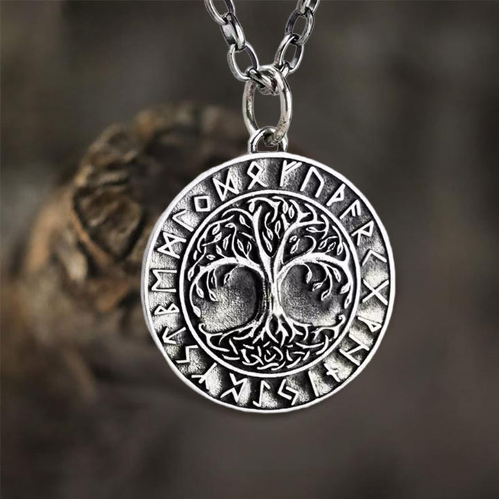 WorldNorse 925 Sterling Silver Yggdrasil Rune Necklace - With 60cm O-shaped Chain - image 0