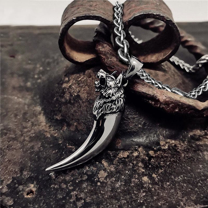 WorldNorse Handcrafted 925 Silver Wolf Tooth Necklace - 80cm - NO THANKS - image 0