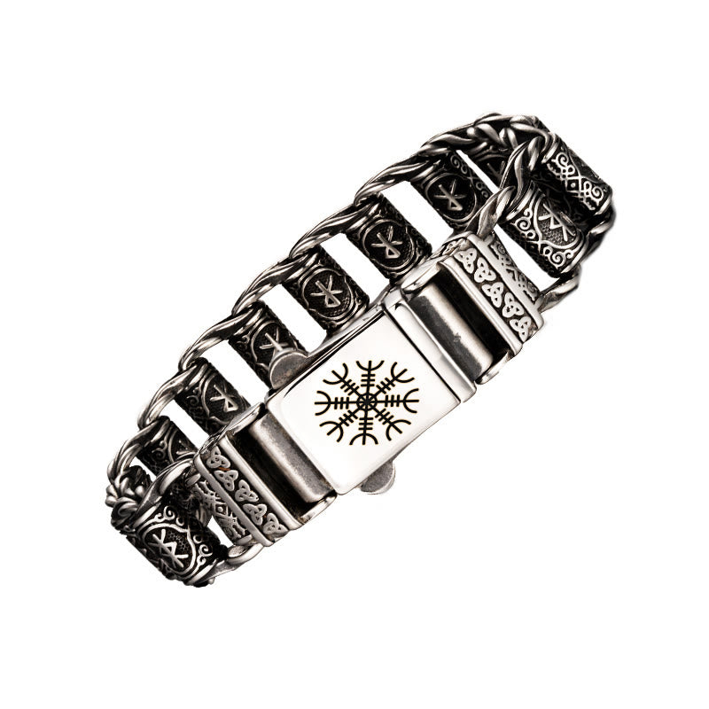 WorldNorse Viking Rune Barrel Chain Bracelet - Helm of Awe - 22cm - image 10
