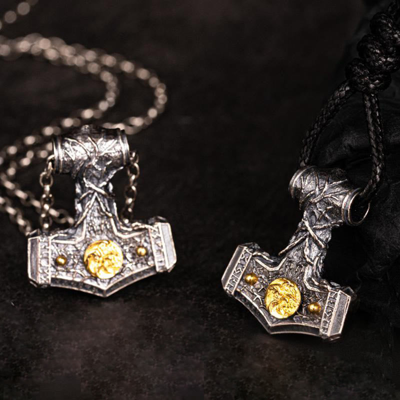 WorldNorse 925 Sterling Silver Mjolnir Norse Beast Emblem Necklace - image 4